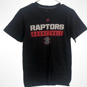 NWT Majestic Raptors Black Tee with Red Accents